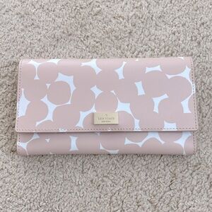 Kate Spade Putnam Drive Cyra Splodge Dot Pink Multi Large Flap Wallet‎ $199 EUC